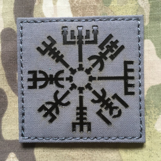 TF LaserCut Patch Vegvisir Viking Compas Infra - Wolf Grey - nášivka