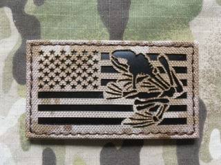 TF LaserCut Patch US Flag Seal Frog Infra - AOR 1 - nášivka