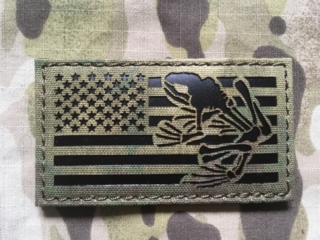 TF LaserCut Patch US Flag Seal Frog Infra - ATACS FG - nášivka
