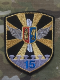 Ukrajina Military Velcro Patch Ukraina Air Force 15th Tactical Aviation Brigade - Transport - Black - nášivka