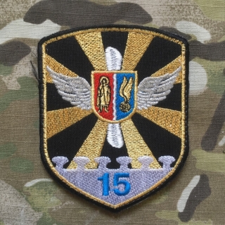Ukrajina Military Velcro Patch Ukraina Air Force 15th Transport Aviation Brigade - Black - nášivka