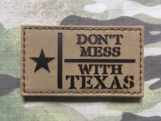 TF LaserCut Patch Texas Flag - Don´t Mess With Texas Infra - Coyote Brown - nášivka