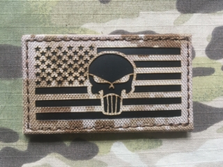 TF LaserCut Patch US Flag Punisher Infra - AOR 1 - nášivka