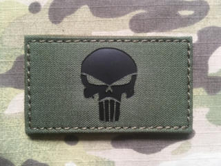 TF LaserCut Patch Punisher Rectangle Infra - Olive Drab - nášivka