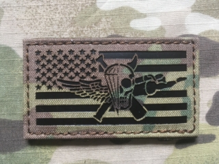 TF LaserCut Patch US Flag Marine Recon Jack Infra - Multicam - nášivka