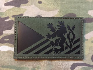 TF LaserCut Patch Czech Lion Flag Large Infra - Olive Drab - nášivka