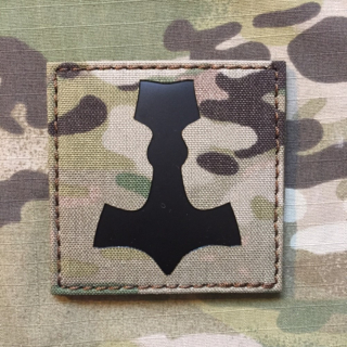 TF LaserCut Patch Viking Thor Hammer Mjolnir Infra - Large - Multicam - nášivka