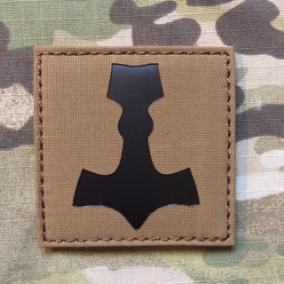 TF LaserCut Patch Viking Thor Hammer Mjolnir Infra - Large - Coyote Brown - nášivka