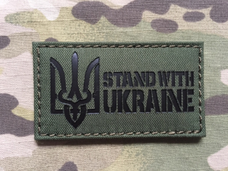 TF LaserCut Patch Stand with Ukraine Infra - Olive Drab - nášivka