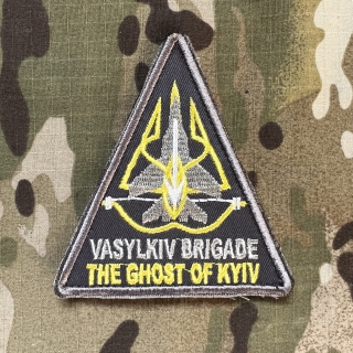 Ukrajina Military Velcro Patch Ukraina Air Force 40th Tactical Aviation Brigade - Ghost of Kyiv - Grey - nášivka