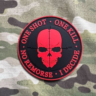 YJPF One Shot - One Kill PVC Patch - Red - nášivka