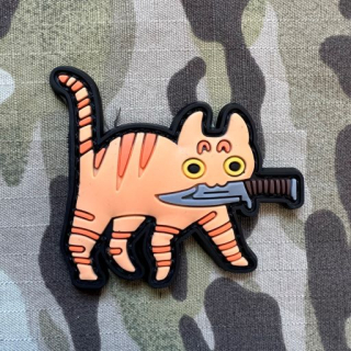 NoName Cat with Knife PVC Patch - ver. 1 - nášivka