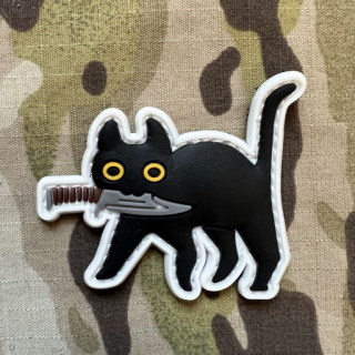 NoName Cat with Knife PVC Patch - ver. 3 - nášivka