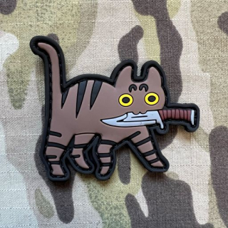 NoName Cat with Knife PVC Patch - ver. 6 - nášivka
