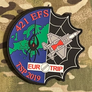 USAF 421st Fighter Squadron - Black Widows - Euro Trip 2019 - F-35 PVC Patch - nášivka