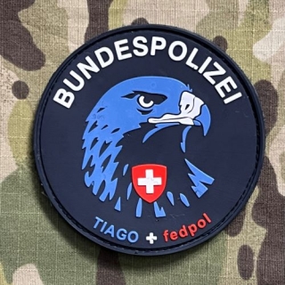 PoliceFirePatches Switzerland Polizia Federale TIAGO + Fedpol PVC - Blue - nášivka