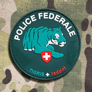 PoliceFirePatches Switzerland Polizia Federale TIGRIS + Fedpol PVC - Green - nášivka