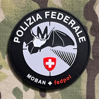 PoliceFirePatches Switzerland Polizia Federale MOBAN + Fedpol PVC - Black - nášivka