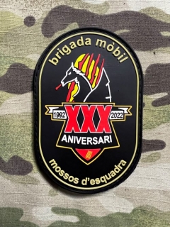 PoliceFirePatches Spain Mossos d'Esquadra - Brigada Mobil - 30 Aniversari - 1992-2022 PVC - nášivka 