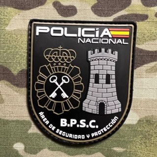 PoliceFirePatches Spain Policia Nacional - BPSC - Area de Seguridad y Protección PVC - Black - nášivka