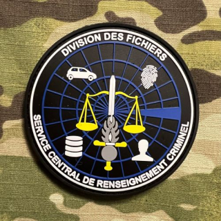 PoliceFirePatches France Gendarmerie Nationale Service Central de Renseignement Criminel - Division Des Fichiers PVC - nášivka