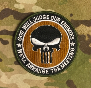 Punisher God Will Judge Our Enemies Patch Large Green