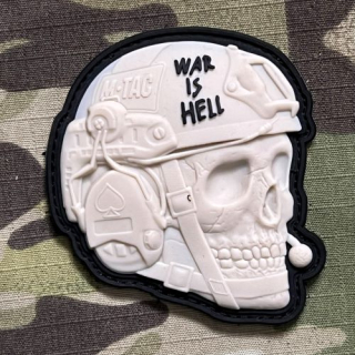 M-Tac War is Hell PVC Patch - White - nášivka