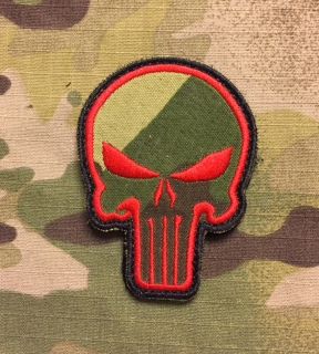 NoName Punisher Skul nášivka Red/Camo