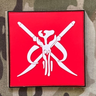 YJPF Star Wars - Mandalorian Bounty Hunter PVC Patch - Red - nášivka