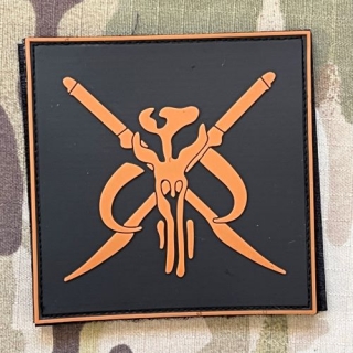 YJPF Star Wars - Mandalorian Bounty Hunter PVC Patch - Black/Brown - nášivka