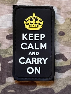 YJPF Keep Calm and Carry On PVC Patch - Black - nášivka