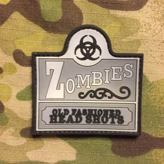 NoName Zombies Old Fashioned Head Shots PVC Patch nášivka