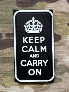 YJPF Keep Calm and Carry On PVC Patch - Black/GID - nášivka