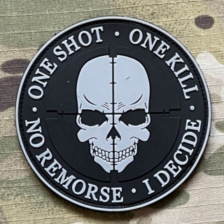 YJPF One Shot - One Kill PVC Patch - Black/Grey - nášivka