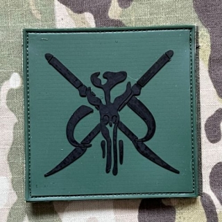 YJPF Star Wars - Mandalorian Bounty Hunter PVC Patch - Green/Black - nášivka