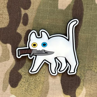 NoName Cat with Knife PVC Patch - ver. 7 - nášivka