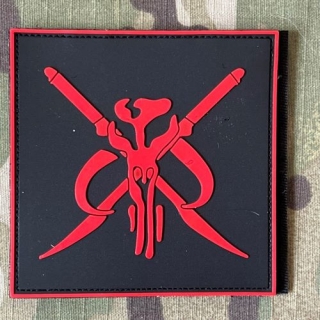YJPF Star Wars - Mandalorian Bounty Hunter PVC Patch - Black/Red - nášivka