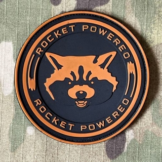 YJPF Guardians of the Galaxy - Rocket Powered PVC Patch - Black/Brown - nášivka