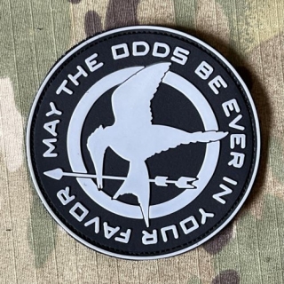 YJPF Hunger Games - May the Odds Be Ever In Your Favor PVC Patch - Grey/Black - nášivka