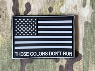 YJPF US Flag - These Colors Don´t Run PVC Patch - Grey - nášivka