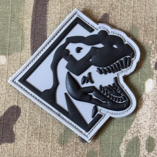 YJPF Dino T-Rex PVC Patch - Grey/Black - nášivka