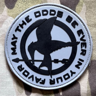 YJPF Hunger Games - May the Odds Be Ever In Your Favor PVC Patch - Black/Grey - nášivka