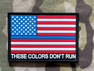 YJPF US Flag Thin Blue Line - These Colors Don´t Run PVC Patch - Color - nášivka