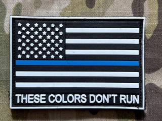 YJPF US Flag Thin Blue Line - These Colors Don´t Run PVC Patch - GID - nášivka