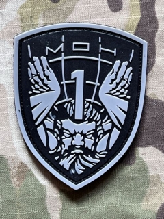 YJPF Metal of Honor - Atlas PVC Patch - Grey/Black - nášivka