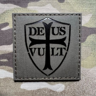 TF LaserCut Patch Deus Vult Crusader Infra - Ranger Green - nášivka