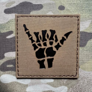 TF LaserCut Patch Shaka Bone Infra - Large - Coyote Brown - nášivka