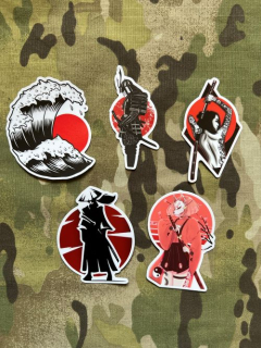 NoName Stickers Japan Samurai Geisha Small Stickers Set 2 - samolepky