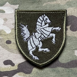 Ukrajina Military Velcro Patch 1st Separate Tank Brigade - Olive - nášivka