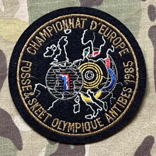 France Championnat d'Europe Fosse&Skeet Olympique Shooting Sport Antibes 1985 Patch - nášivka